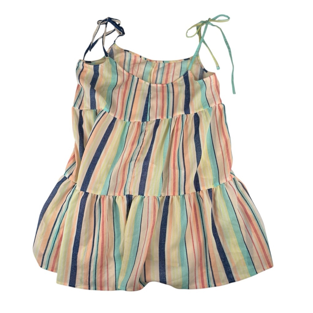 Celebrity Pink Swim Tiered Adjustable Tie Straps Coverup, Medium